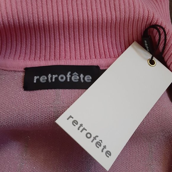 NWT RETROFETE PINK MAUI RIB KNIT BUTTON DOWN DRESS - Picture 5 of 6